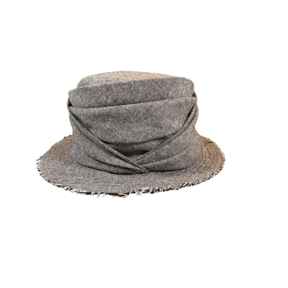 San Diego Hat Co Women Linen Blend Cloche Bucket Hat Fray Brim Floral Lining OS
